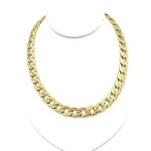 11mm Cuban Necklace Men Gold Stainless Steel 23"